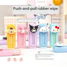 Sanrio 1pc Sanrio Retractable Eraser, Cute Cartoon Design, Dust-Free, Stationery Supplies For Students,Back To School