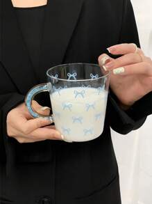 1 件蓝色蝴蝶水钻手柄玻璃杯，时尚蓝色蝴蝶玻璃杯，优质耐热咖啡杯，夏季清爽果汁杯，适用于餐厅、客厅、饮料店、咖啡厅返校 - 彩色 - 查看 8