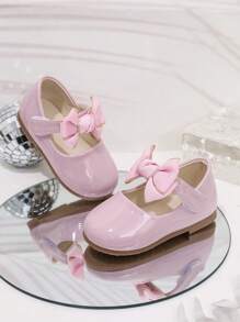 Chaussures de princesse pour filles, chaussures en cuir synthétique à semelle souple pour printemps & automne, nouvelles chaussures pour enfants, décoration de nœud en perles pour l'été - Rose bonbon - Voir 8