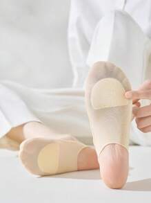 1/5/10 Pairs Women Silicone Non-Slip Thin Breathable Boat Socks, Invisible Ankle Socks For High Heels, Summer - Multicolor - View 8