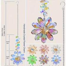 2 Packs Glass Crystal Flower Suncatchers - Multicolor Sunflower Prism Hanging Decor For Indoor & Outdoor - For Home Decor Enthusiasts - Add Sparkle To Windows, Patio, Garden - Perfect Gift For Housewarming & Birthday
