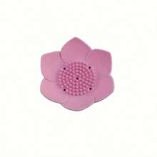 Lotus Shape Silicone Soap Dish With Drainage Hole, Scented Soap Tray Suitable For Shower And Bathroom, Battery-Free