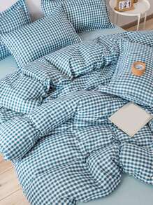 3-Piece Soft Brushed Plaid Duvet Cover Set (1*Duvet Cover + 2*Pillowcases),Comfortable And Skin-Friendly,Suitable For Bedroom, Guest Room, Can Be Given As A Gift