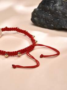 1 件 18K 镀金天然珍珠手工编织手链，适合男女情侣日常佩戴 - 查看 3