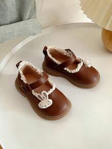 2025春季儿童平底鞋新款女童公主鞋卡通玛丽珍软底婴儿鞋 - 棕色 - 查看 6