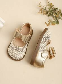 Mädchen Urlaubsstil Schleife Dekor Mesh flache Lässig Schuhe