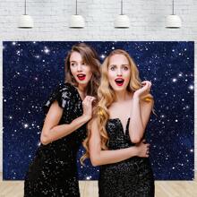 1 件外太空星空派对装饰摄影背景，星空派对装饰旗帜由涤纶面料制成，有多种尺寸可供选择，适合男孩或女孩的生日派对