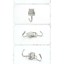 5pcs/Set 14lbs Super Strong Magnetic Hooks - Anti-Rust Space Saving Square Magnetic Hooks With 180° Rotating, Heavy Duty For Kitchen, Fridge, Microwave Oven