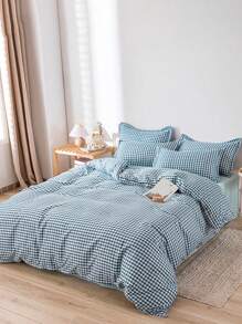 3-Piece Soft Brushed Plaid Duvet Cover Set (1*Duvet Cover + 2*Pillowcases),Comfortable And Skin-Friendly,Suitable For Bedroom, Guest Room, Can Be Given As A Gift