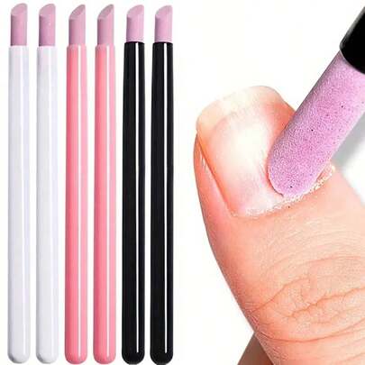 [5 cái/1 bộ] Bộ bút khắc và đánh bóng móng tay bằng thạch anh và gốm, dụng cụ loại bỏ biểu bì và da 45 độ, sơn móng tay, giũa móng, đá mài mịn, gel móng tay tự nhiên
