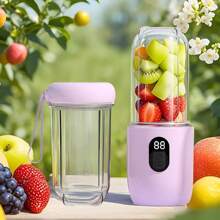 1 Peça Processador e Liquidificador de Alimentos para Bebê, Mixer Portátil de Smoothie de Frutas, Máquina de Suco Elétrica Multifuncional com Bateria Recarregável, Copo com Tampa