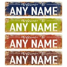 1pc Customized Vintage Street Metal Sign Plate, Personalized Road Sign, Yard Sign, House Sign, Distressed Street Sign, Outdoor Sign, Suitable For Multiple Scenes, 15.75*3.94 Inches, Metal Foil Decor
