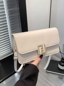 Bolso de hombro retro francés, nueva bolsa cuadrada pequeña de moda casual para mujer, bolsa de hombro y bandolera simple y casual