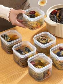 7pcs Freezer Food Storage Containers Set With Lids - Leak-Proof, PP Plastic Material, Stackable, Suitable For Meat, Fruits And Vegetables - Essential Kitchen Organization - Clear - View 3