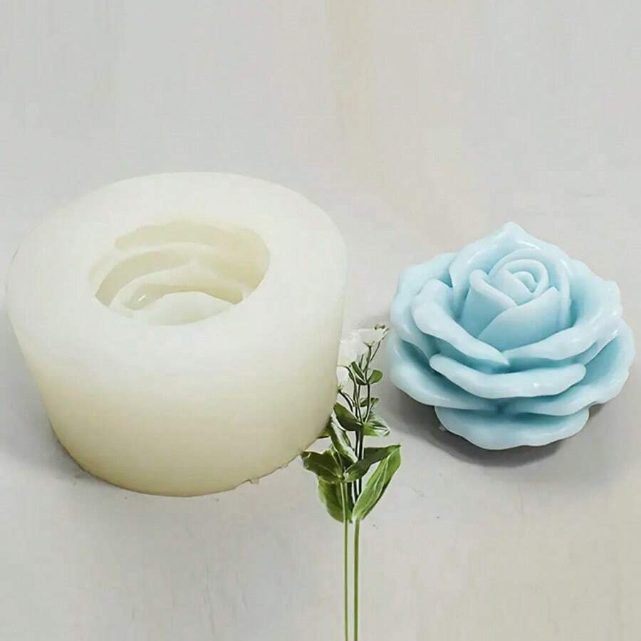 1/2 Piezas Molde de silicona creativo en forma de rosa, moldes de flores hechos a mano excelentes para decoración de velas de boda, fiesta de cumpleaños, accesorios de joyería DIY, aromaterapia, yeso, jabón, velas aromáticas, cera para tazas, artesanía de resina y arcilla polimérica, fácil desmoldado, suministros para hacer regalos de decoración para el hogar para graduación, fiesta de cumpleaños, decoración de festivales
