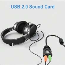 Externer USB Sound-Adapter 7.1 Adapter 5HV2 USB auf 3,5-mm-Klinke 3D-Kanal-Sound antimagnetisches Audio-Headset-Mikrofon für Laptop PC PS4