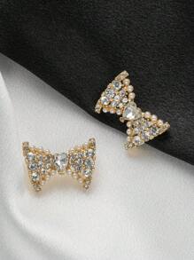 3 件/包优雅水钻蝴蝶结金属纽扣，适用于鞋子、帽子、包包、衣服、头饰、围巾、婚礼花束、DIY 珠宝配饰 - 彩色 - 查看 7