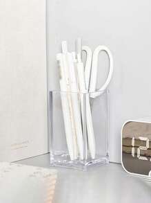 1 Soporte transparente de acrílico para brochas de maquillaje, cubo de almacenamiento creativo para brochas, caja de almacenamiento de plástico pequeña en forma de S, soporte de brochas en forma de diamante M, soporte de brochas en forma de diamante L3, caja de almacenamiento de cosméticos, para lápiz de labios, lápiz de cejas, brochas, papelería, decoración de escritorio, organizador de maquillaje, estuche de lápices con diseño de , caja de almacenamiento de brochas de maquillaje, para vacaciones en la playa, colección para baño, colección para dormitorio, gran capacidad