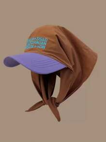1pc Unisex Quick-Dry Patchwork Letter Embroidered Visor Baseball Hat, Versatile Neck Gaiter Scarf Headwrap For Outdoor, Sports, Casual, Suitable For Hiking, Cycling, Beach, Vacation,Summer - Multicolor - View 13