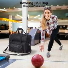 Bowling Ball Carrier Bag With EVA Padding Divider Compartments, Sports Equipment Bag - Black - View 9