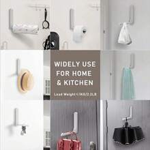 No-Drill Clothes Hanger Organizer, Multi-Functional Folding Wall-Mounted Clothing Storage Rack For Home, Bedroom - One Size - View 5