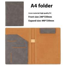 A4 Folder For Office Receipts, Storage Of Business Leather Official Documents, Manager's Folder, Contract Signing Book,Back To School,School Supplies