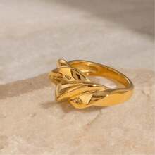 1 Pair Minimalist Geometric Thread Textured Metal Industrial Style Casual Rings For Women