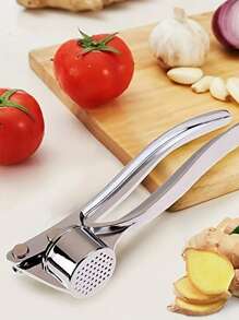 1 件重型压蒜器、专业压蒜器和绞蒜器、符合人体工程学的压蒜工具，配有易挤压手柄、厨房小工具、压姜器、蔬菜切碎器、必备厨房配件，非常适合万圣节、感恩节、圣诞节烹饪。