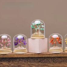 1pc Natural Quartz Crystal Chips Specimen, Feng Shui Crystal Money Tree Decor In Glass Bottle, Desktop Home Accessory - Strawberry-quartz - View 1