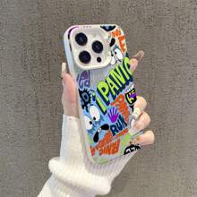 Slogan 1pc Green Graffiti In English Pattern Phone Case, Shockproof Mobile Phone Case, IPhone Personalized Mobile Phone Case, A Variety Of Colors Can Be Chosen