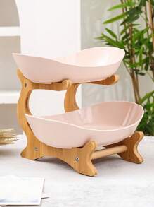 Elegant Multi-Tier Bamboo & Wood Fruit/Dessert Display Stand, Modern Creative Living Room Home Use Luxury Snack Tray - Multicolor - View 16