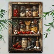 1pc, Retro "Various Kitchen Utensils And Ingredients" Sign, Home Wall Art Set, Wall Decoration Painting Art Sign, Room Decoration, Home Decoration, Suitable For Home, Office, Study, Bar, Coffee Shop, Garden And Farmhouse, Indoor Outdoor Decoration Sign 7.8x11.8 Inch/20x30cm Gifts Birthday Graduation