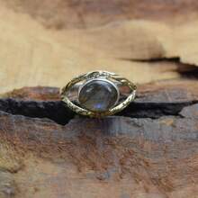 925 Sterling Silver And Brass Onyx Gemstone Jewelry Ring ~ December Month Birthstone ~ Natural Crystal Gemstone Ring ~ Gift For Valentine Day - Labradorit - Xem 3