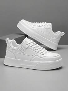 Chaussures de skate casual classiques à tige basse pour hommes avec un patchwork en PU et des lacets à l'avant, polyvalentes et adaptées aux trajets, unisexes, à bout rond, grandes tailles, convient aux adolescents, été, casual, athlétique en extérieur, vacances, voyages, cadeaux de diplôme, tenues d'anniversaire, gym