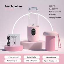 1 Peça Processador e Liquidificador de Alimentos para Bebê, Mixer Portátil de Smoothie de Frutas, Máquina de Suco Elétrica Multifuncional com Bateria Recarregável, Copo com Tampa