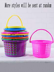 8pcs/4pcs/1pc-Easter Egg Baskets Are Great For Finding Easter Eggs And Easter Eggs - Holiday Plastic Easter Baskets - Easter Buckets - Bulk Easter Baskets - Multicolor - View 8