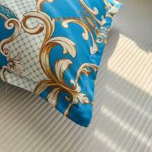 1pc Rose Ditsy Floral Leaf Triangle Geometric Dreamlike Pattern Skin-Friendly Pillowcase (Without Core), Digital Printing Fresh Style Envelope Pillow, Fashion Minimalist, Cloud-Like Soft, Comfortable Breathable, Soft And Delicate, Caring For Skin