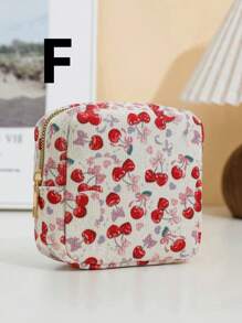 1 件蝴蝶图案多巴胺便携式卫生巾袋，紧凑型女性卫生用品架，奶油色迷你女孩包，圣诞节、新年优雅节日礼物