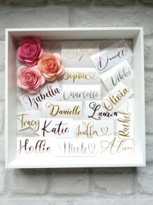 Customized Creative Home Decoration Decorative Stickers Label Stickers Personalised Name Vinyl Decal Custom Name Stickers Wine Glass Decal Bridal Party Decal Vinyl Lettering Calligraphy Decal Gift Box Sticker - Multicolor - View 6