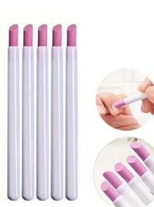 [5pcs/1set] Quartz & Ceramic Nail Polishing & Carving Pen Kit, 45 Degree Cuticle & Skin Remover, Nail Polish, Nail File, Smooth Rock Stone, Natural Nail Gel