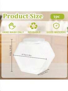 六角形塑料罐透明糖果罐，带密封盖的塑料饼干罐，带盖的塑料罐，宽口可重复使用的容器，散装咖啡糖果展示礼品和储存 - 無色 - 查看 16