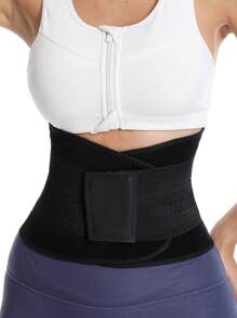 1pc Women Waist Trimmer Belt, Adjustable Waist Trainer Body Shaper For Exercise, Slimming Waist Band - Black - View 2