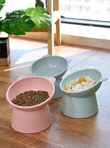 1 pieza Tazón elevado para gatos/perros de unicolor sin inclinación, regalo para amantes de los gatos y mamás de gatos, y regalo para amantes de los perros y mamás de perros, tazón de comida y agua de alta calidad para mascotas