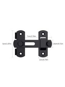 1pc Heavy-Duty Metal Gate Latch, 180° /90°Flip Sliding Bolt, Secure Locking For Pets, Garage, Bathroom & Garden, With Spring Mechanism