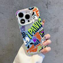Slogan 1pc Green Graffiti In English Pattern Phone Case, Shockproof Mobile Phone Case, IPhone Personalized Mobile Phone Case, A Variety Of Colors Can Be Chosen