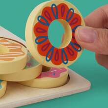 2025 Custom Montessori Children's Wooden Donut Color Board Jigsaw Puzzle Building Blocks Game Children's Educational Cognitive Toy Montessori Educational Toy Children's Early Education Donut Color Education Learning Toy Baby 2025 New Baby Wooden Donut Color Board Jigsaw Puzzle Building Blocks Game Early Education Cognitive Toy - Multicolor - View 8