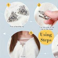 1/2/3/4 Stück Vintage Pulloverclips-Set, Umhangknopf-Verschluss, Wollstrickjacken-Nähverschluss-Haken, Retro Schalkragen Broschen-Clip, formelle Hemdknöpfe