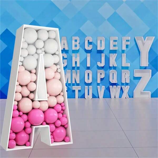 1PC 70cm High A-Z Letters And 0-9 Numbers Balloon Kt Board Frame, Pre-Cut Foam Board, 3D Filled Balloon Model, Suitable For Party Decoration, Diy, Birthday, Anniversary, Anniversary And Wedding Decoration