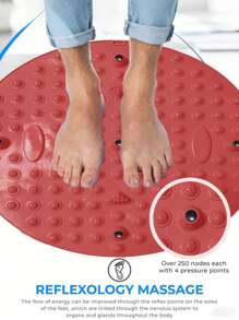 1-2 包亮红色圆形 TPR 足部按摩垫 - 磁性增强，深度放松，抗疲劳，超精确压力点缓解。非常适合整夜站立的服务员、独自工作的自由撰稿人和高强度训练后的健身教练，非常适合餐厅、家庭办公室或健身房的所有季节