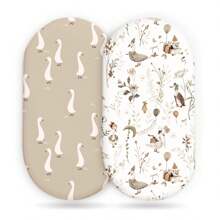 2 Packs Stretchy Ultra Soft Fitted Bassinet Sheets, Universal Fit For Bassinets Baby Cradle Moses Basket Oval Rectangle Mattress, Pad And Snug, Stylish Print Baby Sheets - Multicolor - View 10